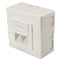 DIGITUS Aufputzdose Kat.5e, Klasse D, 2 x RJ45, geschirmt