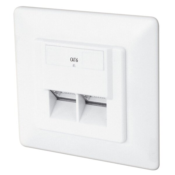 DIGITUS Unterputzdose Kat.6, Klasse E, 2 x RJ45, geschirmt