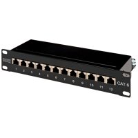 DIGITUS 10" Patch Panel Kat.6, Klasse E, 12 x RJ45,...