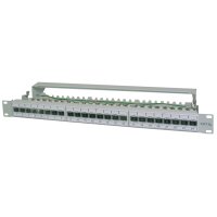 DIGITUS 19" Patch Panel Kat.6A (tief), 24 x RJ45, 1 HE