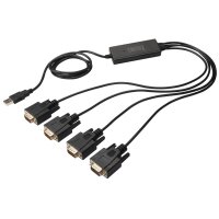 DIGITUS câble adaptateur USB 2.0 - 4 x RS232, 1 Mbps