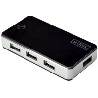 DIGITUS Hub USB 2.0, 7 ports, avec bloc dalimentation, noir