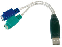 DIGITUS USB 1.1 - 2 x PS 2 Adapterkabel, 180 mm