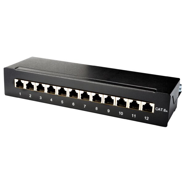 DIGITUS Desktop Patch Panel Kat.6A, Klasse EA, 12 x RJ45