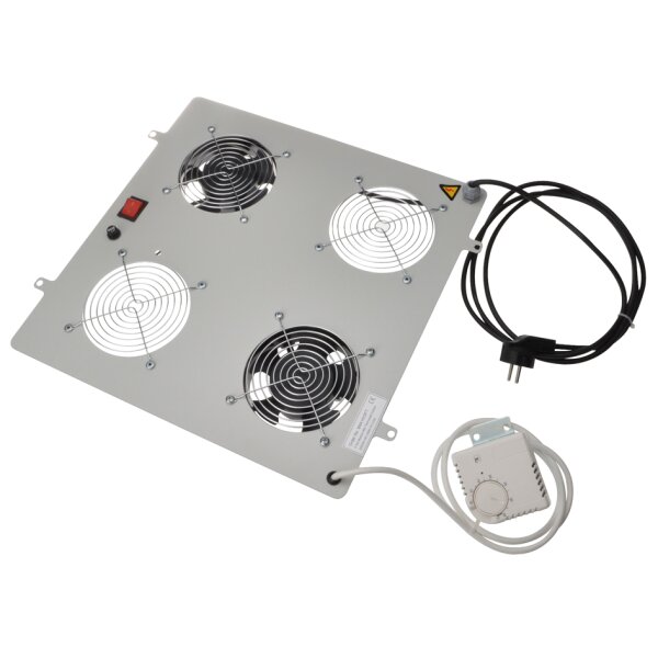 DIGITUS Unit&eacute; de ventilation, 2 ventilateurs, gris clair
