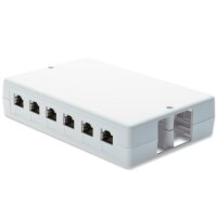 DIGITUS Aufputzbox für Keystone Module, 6 x RJ45,...