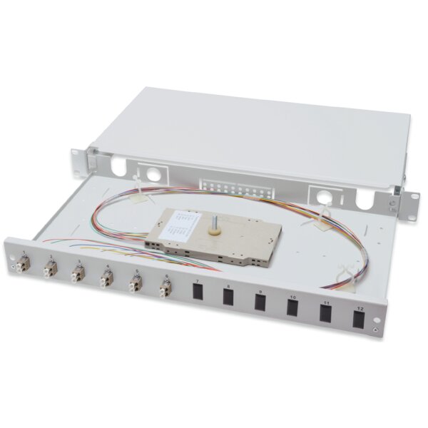 DIGITUS 19" Glasfaser LWL Spleissbox, OM4, bestückt, 24 x LC