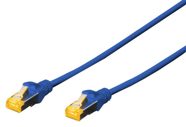 DIGITUS Câble de brassage Cat.6A, S/FTP, 3,0 m, bleu