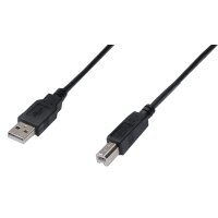 DIGITUS USB 2.0 Anschlusskabel, USB-A - USB-B Stecker, 1,8 m