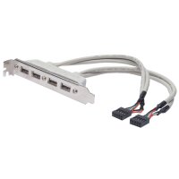 DIGITUS USB 2.0 Slotblech, 4 x USB Port, 0,25 m