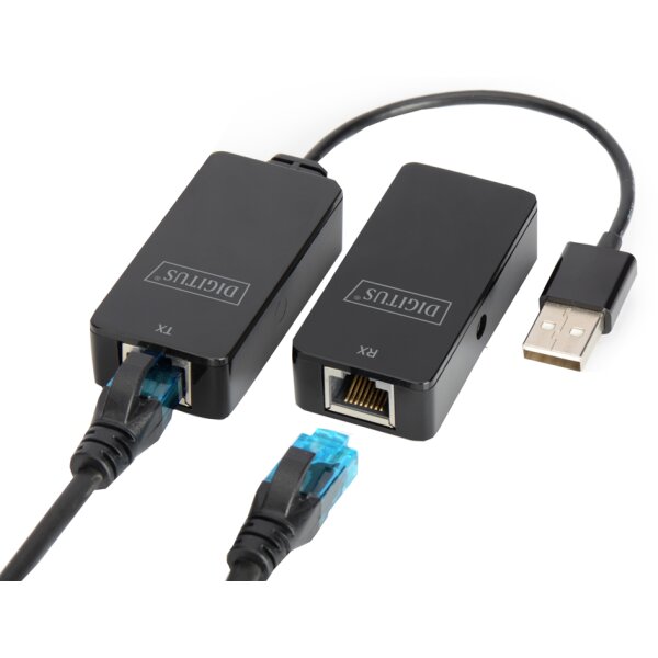 DIGITUS USB 2.0 Extender, PoE geeignet, schwarz