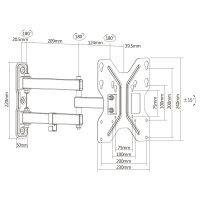 DIGITUS LCD- LED-TV Wandbefestigung, bis 106,68 cm...