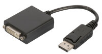 DIGITUS Adapterkabel, DisplayPort - DVI-I, 0,15 m, schwarz