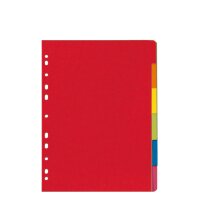 herlitz Karton-Register, blanko, DIN A4, farbig, 6-teilig