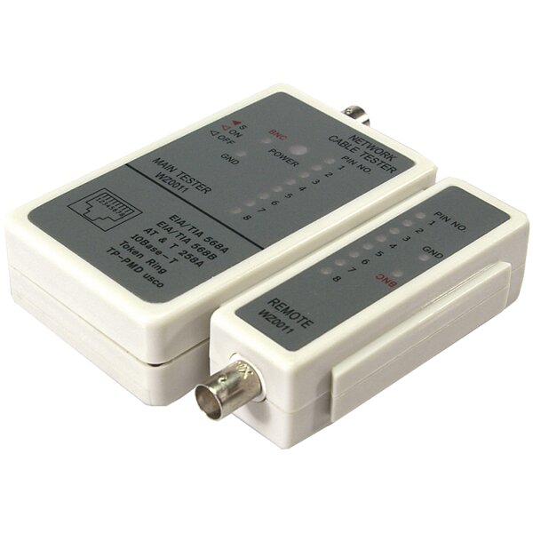 LogiLink Kabeltester RJ45 und BNC mit Remote Einheit