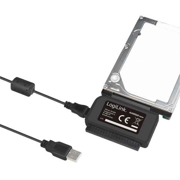 LogiLink Câble adaptateur USB 2.0 - SATA et IDE, longueur: