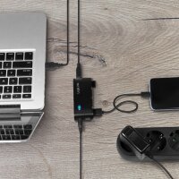 LogiLink Hub USB 2.0 avec bloc dalimentation, 4 ports, noir