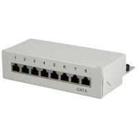 LogiLink Desktop Patch Panel Kat.6, geschirmt, 8 Port, grau