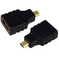 LogiLink Mini Adapter, HDMI Kupplung - HDMI Stecker, 19 Pol