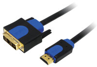 LogiLink Câble HDMI High Speed, HDMI - DVI-D, 2 m