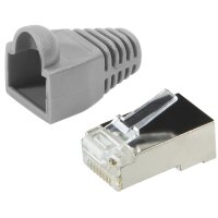 LogiLink Connecteur mâle RJ45, Cat.5e, gris, avec...