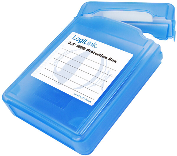 LogiLink Boîtier de protection pour disques durs 3,5, bleu
