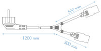 LogiLink Câble dalimentation Y, 1 guide contact - 2...