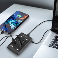 LogiLink Hub USB 2.0, 10 ports, avec interrupteur, noir