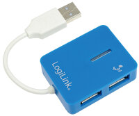 LogiLink USB 2.0 Hub Smile, 4 Port, blau