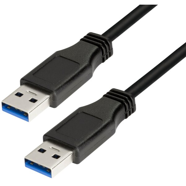 LogiLink Câble USB 3.0, USB-A - USB-A mâle, 2 m, noir