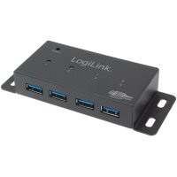 LogiLink Hub USB 3.0 pour un montage mural, 4 ports,...