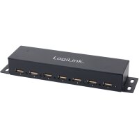 LogiLink Hub USB 2.0 pour un montage mural, 7 ports,...