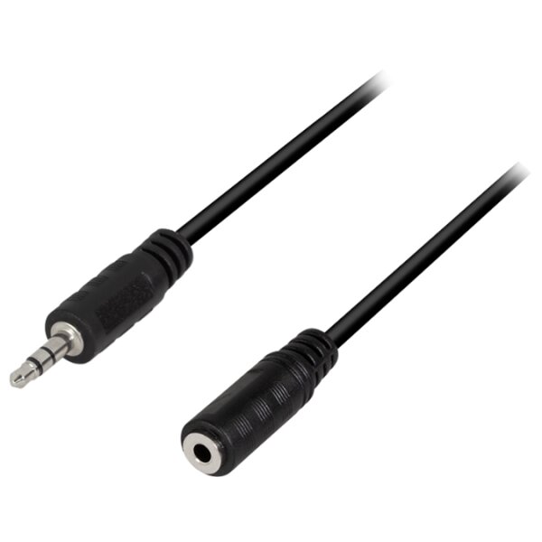 LogiLink Audiokabel, Stecker - Kupplung, 3 m, schwarz