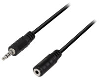 LogiLink Câble audio, mâle - femelle, 3 m, noir