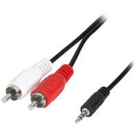 LogiLink Câble audio, 2x RCA mâle - jack...