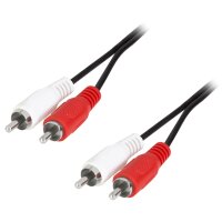 LogiLink Câble audio, 2x RCA mâle - 2x RCA...