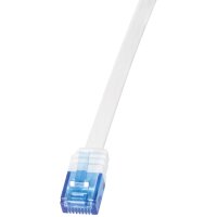 LogiLink Câble patch plat U/UTP, Cat. 5e, 0,5 m, blanc