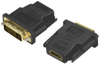 LogiLink HDMI Kupplung - DVI-D 24+1 Stecker Adapter, schwarz