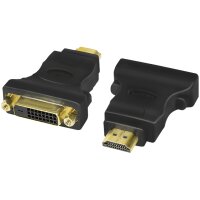 LogiLink HDMI Stecker - DVI-D 24+1 Kupplung Adapter, schwarz