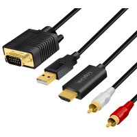 LogiLink Convertisseur HDMI vers VGA/audio, 2 m, noir