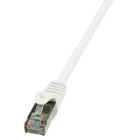 LogiLink Câble patch, Cat. 6, F/UTP, 3,0 m, blanc, gaine en
