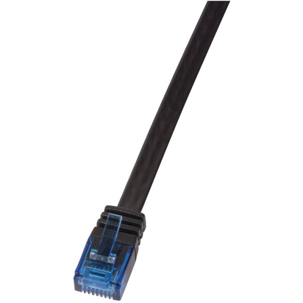 LogiLink Câble patch plat U/UTP, Cat. 6, 2,0 m, noir