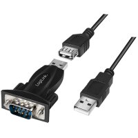 LogiLink Adaptateur USB 2.0 - RS232, noir