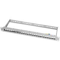 LogiLink 19" Keystone Patch Panel, geschirmt, lichtgrau