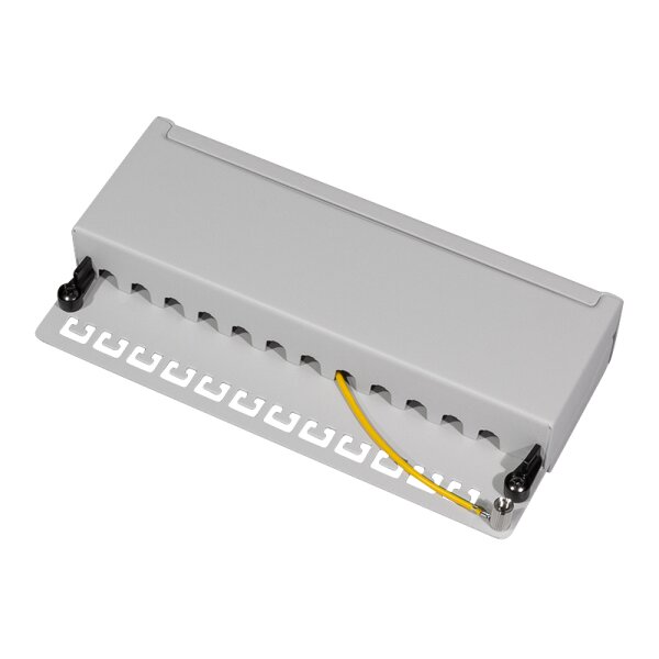 LogiLink Desktop Patch Panel Kat. 6A, 12-Ports, lichtgrau