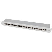 LogiLink 19" Patch Panel Kat.6A, 24 Port, lichtgrau,...