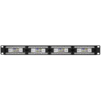 LogiLink 19" Patch Panel Kat.6, 24 Port, schwarz, 1HE
