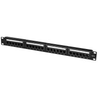 LogiLink 19" Patch Panel Kat.6, 24 Port, schwarz, 1HE