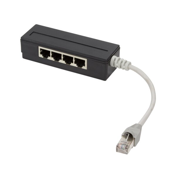 LogiLink R&eacute;partiteur RJ45, 4 ports, couleur: noir, blind&eacute;