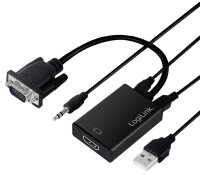 LogiLink VGA auf HDMI Konverter, 0,2 m, schwarz